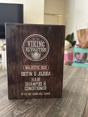 VikingRevolution Majestic Oud Biotin & Jojoba Hair Shampoo & Conditioner - 17 oz